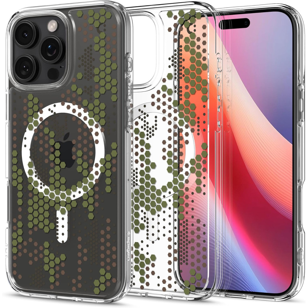 Spigen Ultra Hybrid MagFit Designed For iPhone 16 Pro Max Case Cover MagSafe Compatible, Digital Camo