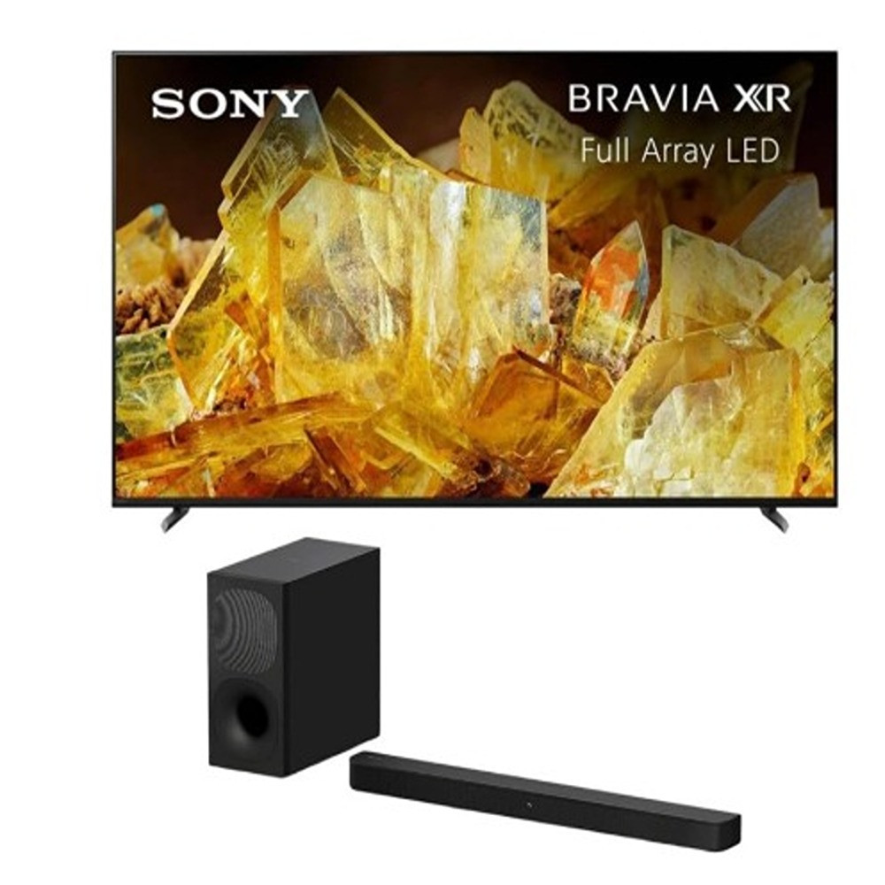 Sony 75 Inch 4K UHD TV X90L Series LED Smart TV Bundle With HT-S400 2.1 Ch Soundbar, Wireless Subwoofer, Black