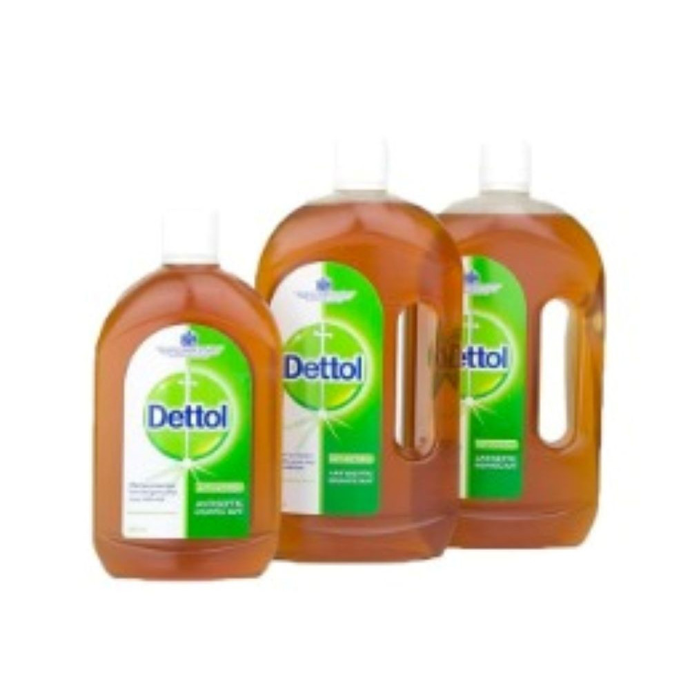 Dettol 2-Piece Disinfectant 750 ml With Anti bacterial Antiseptic Liquid 500 ml, Orange Colour