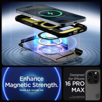 Spigen Slim Armor MagFit For iPhone 16 Pro Max Case Cover With Kickstand MagSafe Compatible, Black