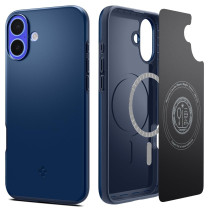 Spigen Thin Fit MagFit Designed For iPhone 16 Plus Case Cover MagSafe Compatible, Navy Blue