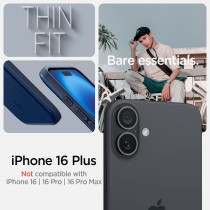 Spigen Thin Fit MagFit Designed For iPhone 16 Plus Case Cover MagSafe Compatible, Navy Blue