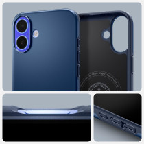 Spigen Thin Fit MagFit Designed For iPhone 16 Plus Case Cover MagSafe Compatible, Navy Blue