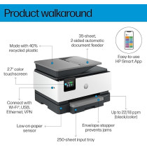 HP OfficeJet Pro 9123 Wireless All-in-One Printer, Automatic Document Feeder, Two-Sided Printing and Scanning, Scan to PDF/Email, Touchscreen, 403W0C