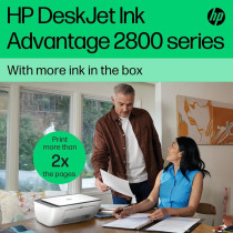 HP Deskjet Ink Advantage 2875 Wireless Print, Copy, Scan, All-In-One Printer, White, 60K47C