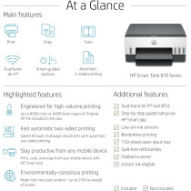 HP Smart Tank 670 All-In-One Printer, Print, Scan, Copy, Wireless, Up To 18,000 Black Or 8,000 Color Pages - White/Grey, 6UU48A