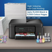 Brother Wireless All In One Ink Tank Printer, DCP-T730DW, Automatic Duplex Print & Scan, ADF, Email & Mobile Print, Black