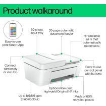 HP Deskjet Ink Advantage 4276 Wireless, Print, Scan, Copy, All-In-One Printer, 60K49C