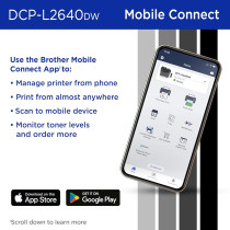 Brother DCP-L2640DW Wireless Compact Monochrome Multi-Function Laser Printer With Copy And Scan, Duplex, Mobile, Black