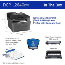 Brother DCP-L2640DW Wireless Compact Monochrome Multi-Function Laser Printer With Copy And Scan, Duplex, Mobile, Black