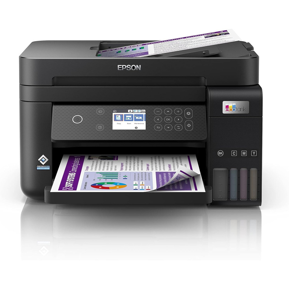 Epson Ecotank L6270 Office Ink Tank Printer A4 Colour 3-In-1 Printer With ADF, Wi-Fi And Smart Panel Connectivity And Lcd Screen, Black