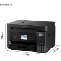 Epson Ecotank L6270 Office Ink Tank Printer A4 Colour 3-In-1 Printer With ADF, Wi-Fi And Smart Panel Connectivity And Lcd Screen, Black