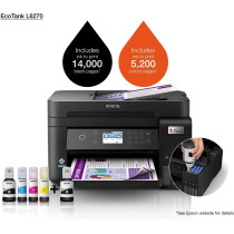 Epson Ecotank L6270 Office Ink Tank Printer A4 Colour 3-In-1 Printer With ADF, Wi-Fi And Smart Panel Connectivity And Lcd Screen, Black