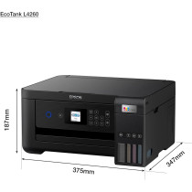 Epson Ecotank L4260 Home Ink Tank Printer Double Sided A4 Colour 3 In 1 Printer With Wi Fi Direct, Smart Panel Connectivity And LCD Screen, Black