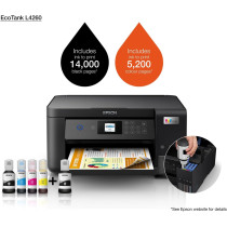 Epson Ecotank L4260 Home Ink Tank Printer Double Sided A4 Colour 3 In 1 Printer With Wi Fi Direct, Smart Panel Connectivity And LCD Screen, Black