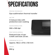Canon Selphy CP1500 Portable Photo Printer, Black