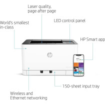 HP Color Laser 150Nw Laser Printer, 4ZB95A