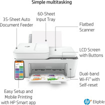 HP Deskjet 4120E All In One Colour Printer, White, 26Q90B