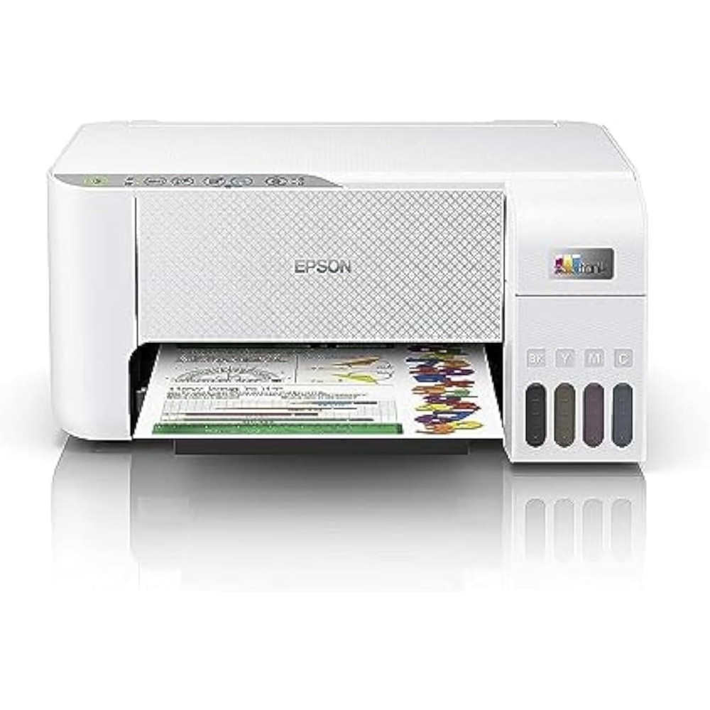Epson Ecotank L3256 Home Ink Tank Printer A4, Colour, 3 In 1 With Wifi And Smartpanel App Connectivity, White, Compact