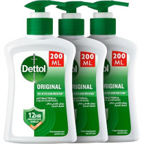 Dettol Original Anti-Bacterial Handwash, 3 Pieces, 200 ml