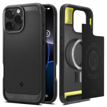 Spigen Rugged Armor MagFit For iPhone 16 Plus Case Cover MagSafe Compatible, Matte Black