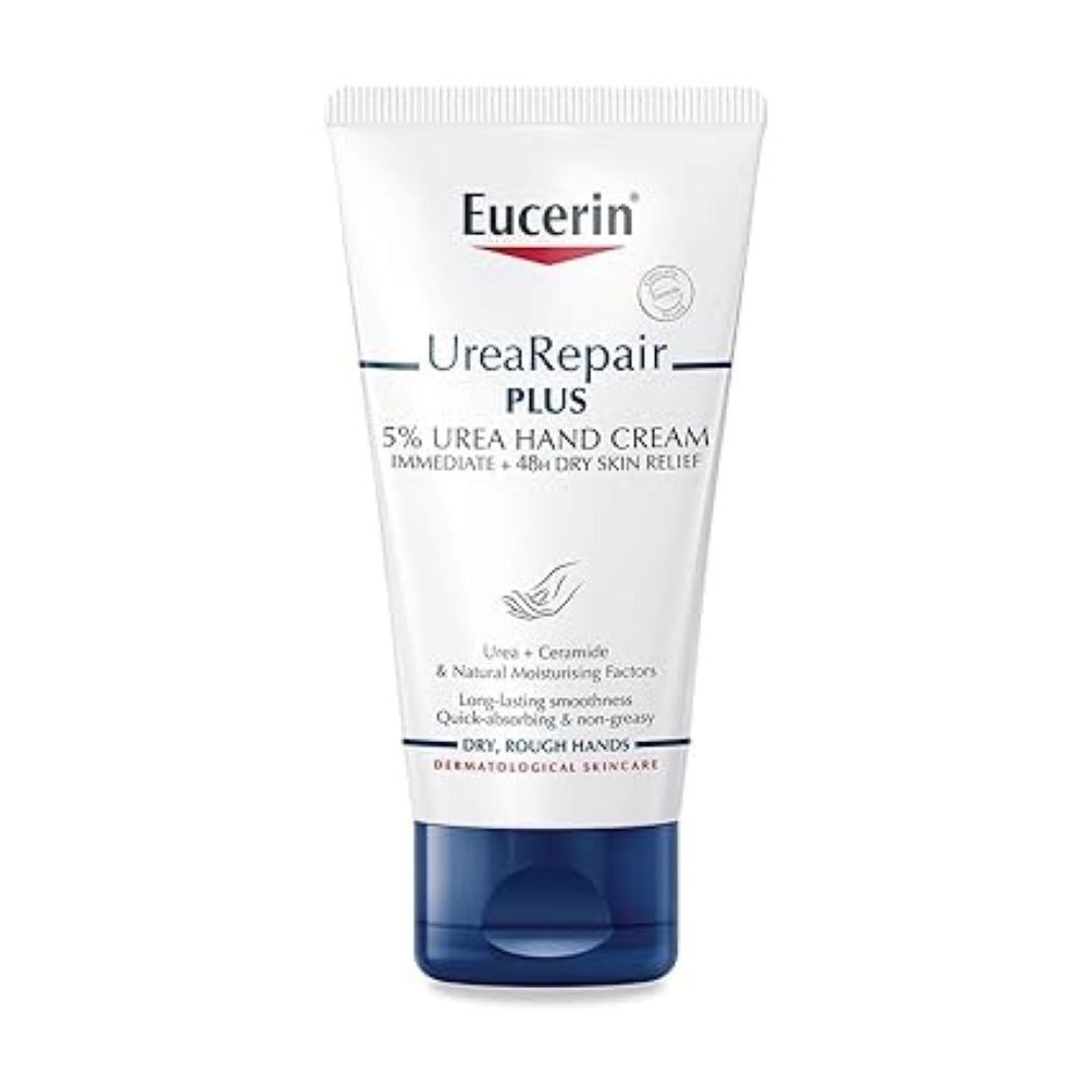 Eucerin UreaRepair Plus 5% Urea Hand Cream with Ceramides, Daily Moisture, Suitable for Mature And Diabetic, Instant 48-Hour Relief for Dry And Rough Skin, 75ml
