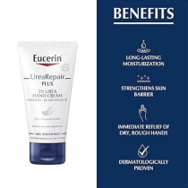 Eucerin UreaRepair Plus 5% Urea Hand Cream with Ceramides, Daily Moisture, Suitable for Mature And Diabetic, Instant 48-Hour Relief for Dry And Rough Skin, 75ml