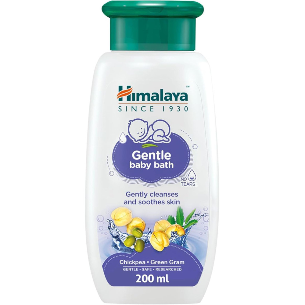 Himalaya Gentle Baby Bath With Chickpea And Green Gram, Free From Parabens, 200 ml