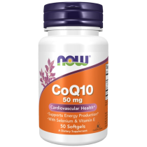 Now CoQ10 50Mg W Vitamin E Softgels 50S