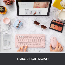 Logitech M350 Pebble Wireless Mouse, Bluetooth Or 2.4 GHz With USB Mini-Receiver, Silent, Slim Computer Mouse Quiet Click For Laptop/Notebook/PC/Mac Pink