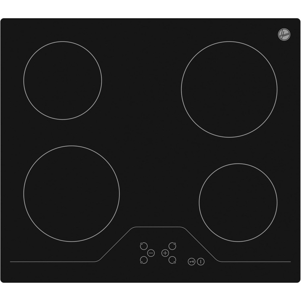 Hoover 60cm Built-In Ceramic Hob with 4 Cooking Zones and Slider Touch Control, Easy Cleaning, Ideal for Large Pots & Pans, Child Lock,Made in Turkey, 1 Year Warranty - HEH-V64C-GBI