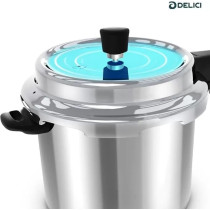 Delici Dripless 10-Litre Pressure Cooker Premium Virgin Aluminium, Smart Spillage Control, High Thermal Heating, Quality Regulator, Leak-Free Lid, Heat-Proof Handle, Anti-Bulging Bottom Silver, Adpc10E