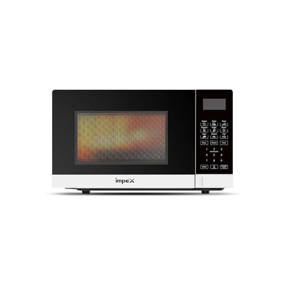 Impex 20L Digital Microwave Oven With 99-Minute Timer, 8 Preset Menus, Child Safety Lock, Defrost Function, 700W Power, 255Mm Glass Turntable, Push Button Door, And Cooking Indicator, Mo 8101Db
