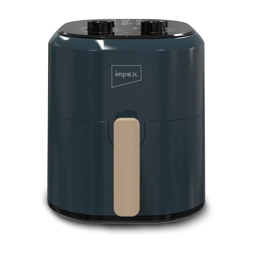 Impex 4.5L Mechanical Air Fryer Af 4305A, 1200W Oil-Free Hot Air Fryer, Adjustable Temperature And 60-Min Timer, Non-Stick Large Capacity Basket, Overheat Protection, Cyclonic Airflow Cool-Touch Handle