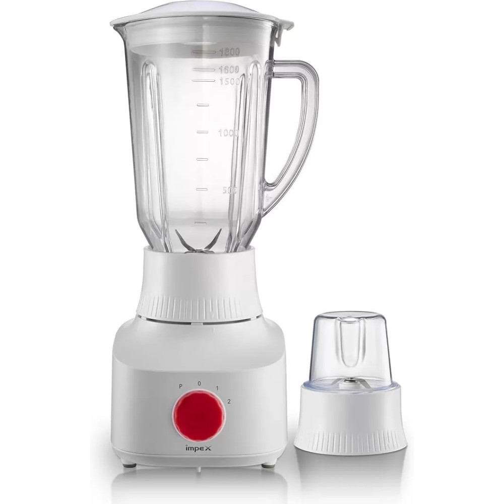 Impex 2-In-1 Blender And Grinder 650W Powerful Motor, 1.8L Blender Jar, 150 Gram Grinding Jar, 2 Speeds With Pulse Control And Motor Overheat Protector