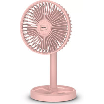 Impex Mini Fan 5 Inch Rechargeable With 3600Mah Battery, Strong Wind Force, Type C Charging Port, 3-Stage Speed Control, Rotary Design, Portable Cooling, 5V Dc Input, Breeze D5 Pink