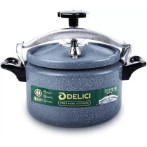 Delici Aluminium Pressure Cooker 5 Litre Durable Body And Lid, Fast And Safe Cooking, Strong Heat-Resistant Base, Isi Certified
