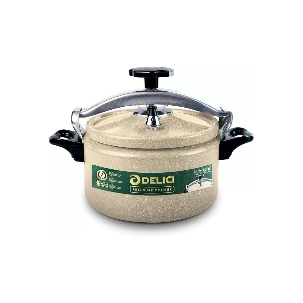 Delici Aluminium Pressure Cooker 9 Litre Dpc 9B Durable Body, Safety Lock, Efficient Cooking, Strong Base