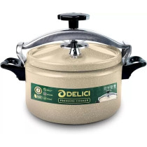 Delici Aluminium Pressure Cooker 7 Litre Dpc 7B Durable Build, Safety Locking Mechanism, Heat-Resistant Gasket, Strong Base For Even Heating