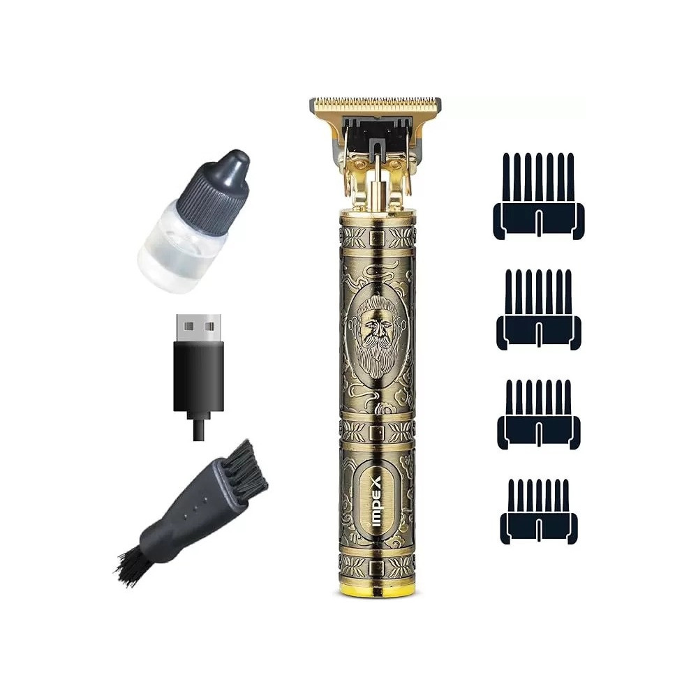 Impex Professional Hair Clipper With 7500Rpm Trimmer Durable Motor, 4 Head Attachments, 1.5/2/3/4Mm, Type C Charging Port, Zinc Alloy Body, 800Mah Lithium Battery, 5W Power, Ihc9