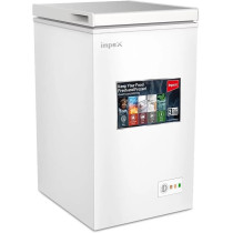 Impex 100L Chest Freezer With Fast Cooling, Inside Lamp, Handle & Lock, R600A, –18°C, Caster Wheels, White, Imcf100C