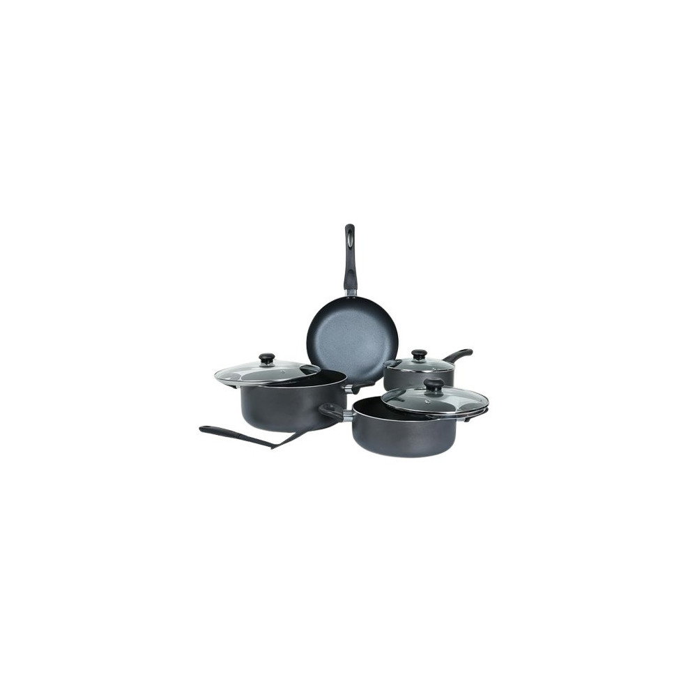 Delici 8-Piece Nonstick Cookware Set Aluminum, Kitchen Essential Bundle With Tempered Glass Lids,2 Casserole With Lid, Saucepan With Lid, Frypan And Nylon Turner, Dishwasher Safe, Pfoa Free, Ncs8G