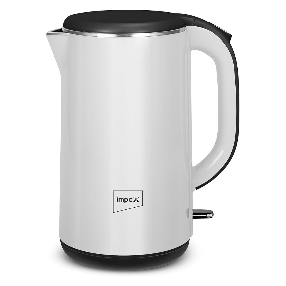 Impex Electric Kettle 2 Liters, 1500W, White, Steamer 2002, Multicolor