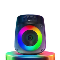 Impex Portable Bluetooth Speaker, 500W Pmpo, 4 Inch Wireless Speaker With Magic Ring Light, 1200 Mah Battery, Bluetooth 5.1, Usb/Micro Sd/Aux/Fm/Mic/Tws, Type-C Charging, Wired Mic,10M Range, Black, Ts 1106