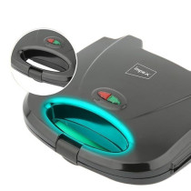 Impex Sandwich Maker 2 Slice, 750W Non Stick Coated Plates, Power And Ready Indicator Light, Cool Touch Handle, Skid Resistant Feet, Compact Design With 218X127Mm Plate Size, Sw 3601, Black