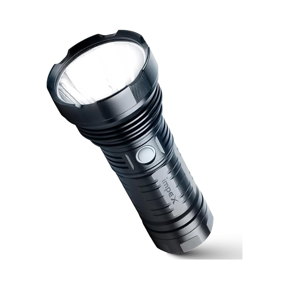 Impex Rechargeable Led Flashlight, 20W High Bright Led, 1500 Lumens, 6600Mah Lithium Battery, Type-C Usb Charging With 3-Pin Adapter, Long Battery Life, Portable And Durable Torch, Ultra X20