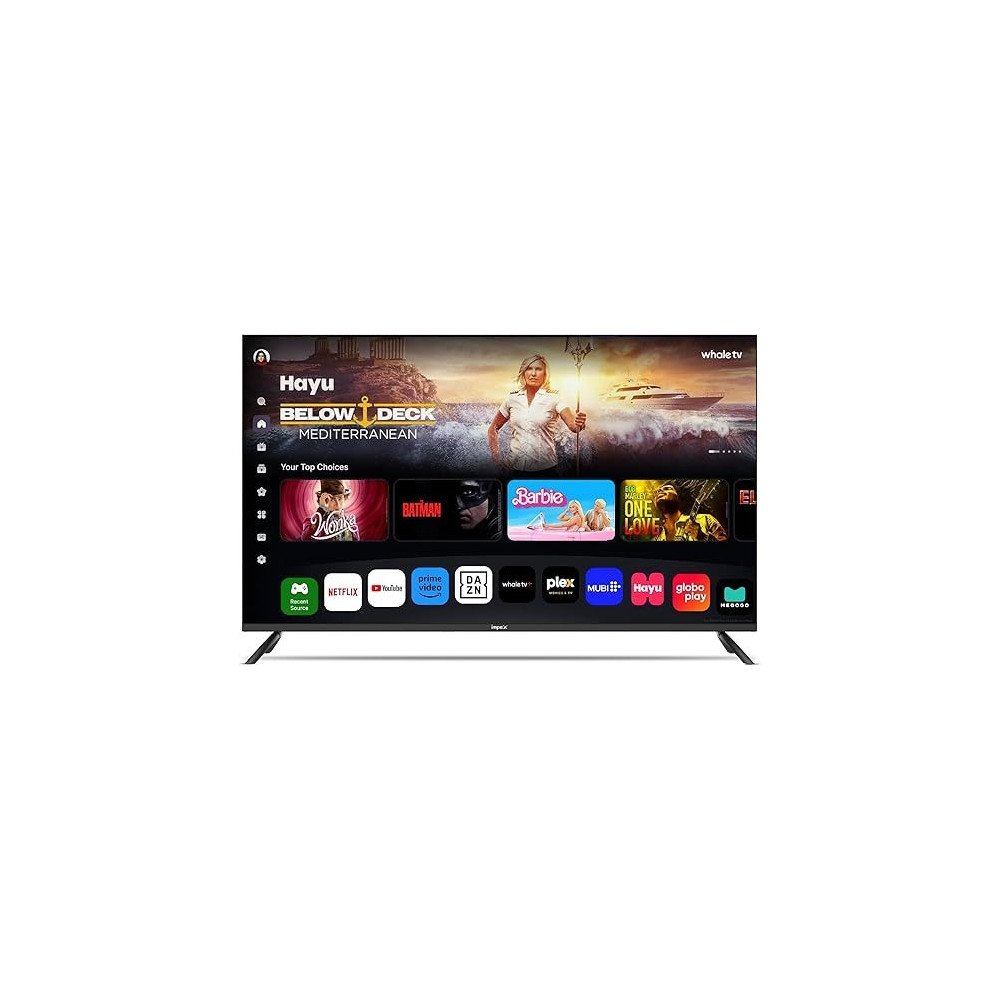 Impex 50 Inch Qled Smart TV, Wios50Q Whale Os,4K Uhd, Ai Voice With Chatgpt, 8Gb Rom, 1.5Gb Ram, 2X Hdmi, 2X Usb, Netflix/Prime/Youtube, A+ Panel, 100W, Rj45, Dolby Audio