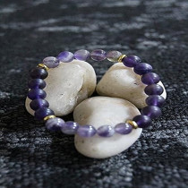 Mikhail Natural Amethyst Gemstone Bracelet By, 8MM Beads, Purple