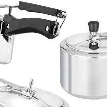 Delici Pressure Cooker Inner Lid Aluminium Aipc5, 5L Capacity, Quick Heating Induction Base, Durable Safety Valve, Food Grade Rubber Basket, Specially Designed Handle, Versatile Pressure Cooker