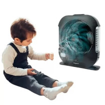 Impex Breeze D7 3-Blade Rechargeable Fan With Led Light Lamp Black With Remote Control